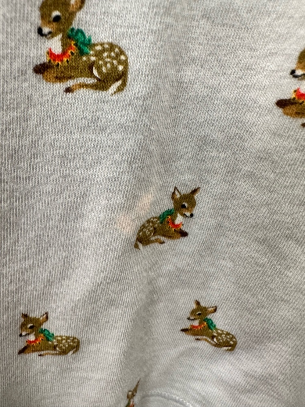 SKIMS Holiday Deer Fawn Long Sleeve & Pants Pajama Set Light Blue S - Picture 7 of 8